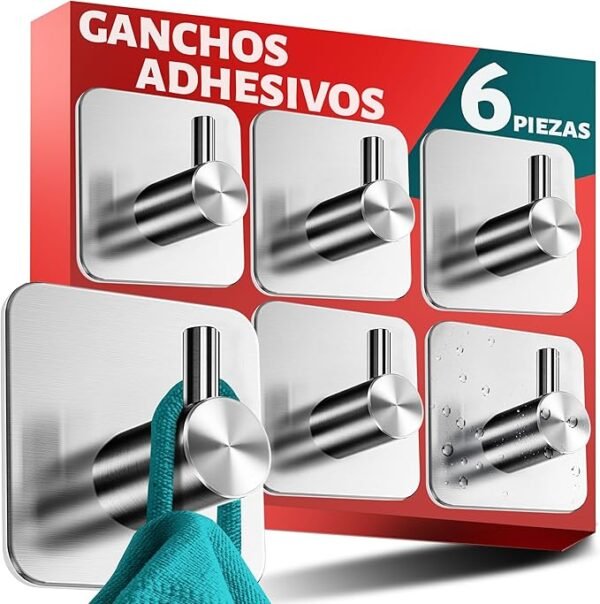 Menz ganchos adhesivos para pared inox