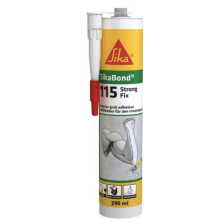 SikaBond-115 Strong Fix, Blanco, Adhesivo de montaje de fuerte agarre para interiores o exterior protegido, Alta resistencia final, 290ml